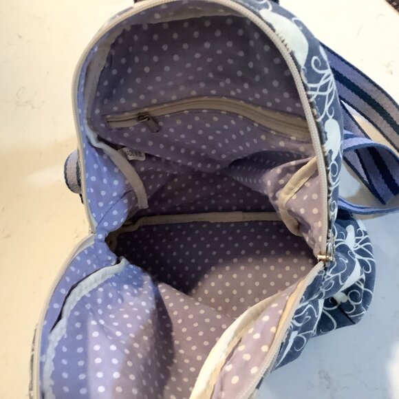 Bungalow 360 Small Mini Backpack Jellyfish print Cotton Canvas Adjustable Straps - Picture 4 of 6